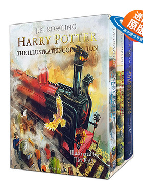 英文原版 Harry Potter The Illustrated Collection 哈利波特1-3彩绘版套装 精装 英文版 进口英语原版书籍儿童外文书