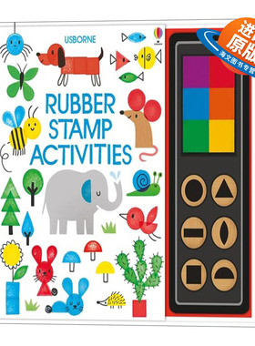 英文原版 Usborne Rubber Stamp Activities 经典儿童创意彩色印泥手指画游戏书 螺旋精装 英文版 进口英语原版书籍