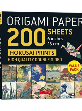 英文原版 Origami Paper 200 sheets Hokusai Prints 6