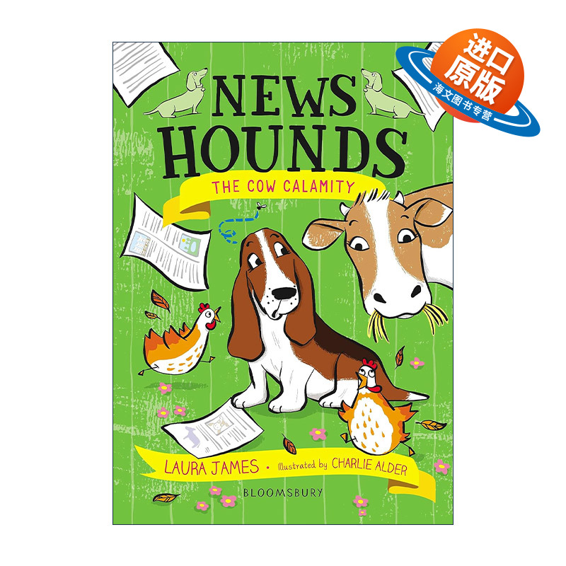 英文原版 News Hounds The Cow Calamity 小狗村的故事3 小狗看农场 插画少儿小说 英文版 进口英语原版书籍
