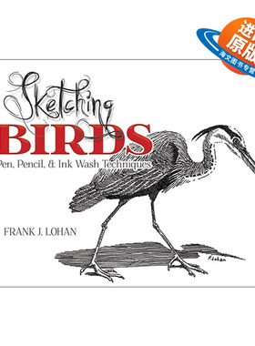 英文原版 Sketching Birds 鸟类素描指南 钢笔 铅笔和水墨绘画技巧 Frank J. Lohan 英文版 进口英语原版书籍