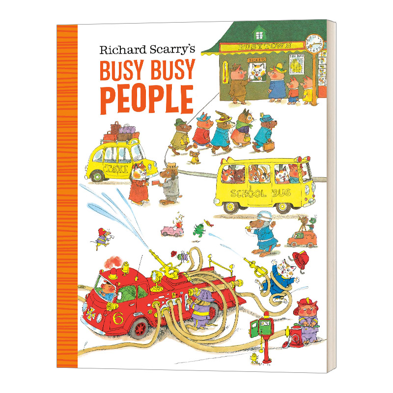 英文原版绘本 Richard Scarry's Busy Busy People 斯凯瑞金色童书 忙忙碌碌的人 纸板书 英文版 进口英语原版书籍儿童外文书