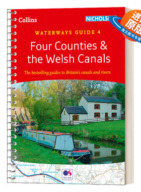 英文原版 Four Counties and the Welsh Canals 英国威尔士和利物浦南部的运河 Nicholson Waterways Guides 水道指南 进口原版