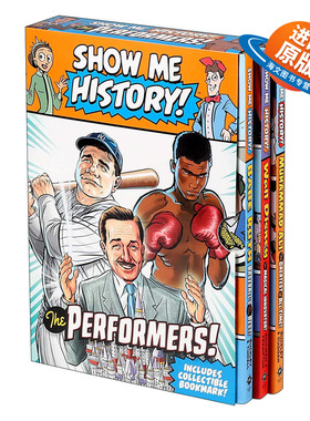 英文原版 Show Me History! Performers Boxed Set 美国名人科普 精装漫画3册盒装 贝比鲁斯、穆罕默德阿里、华特迪士尼 英文版
