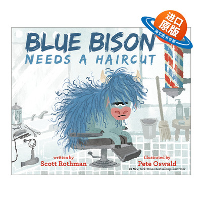 英文原版 Blue Bison Needs a Haircut 野牛需要理发 精装儿童绘本 品格培育 Pete Oswald 英文版 进口英语原版书籍
