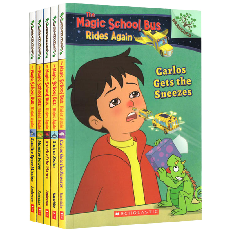 学乐大树系列之神奇的校车5册 英文原版绘本 The Magic School Bus Rides Again Scholastic Reader 英文版分级阅读初级章节桥梁书 书籍/杂志/报纸 儿童读物原版书 原图主图