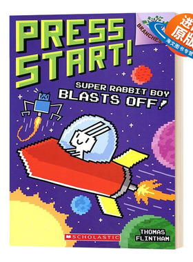 方块兔5 英文原版 Super Rabbit Boy Blasts Off! Press Start! #5 学乐大树系列 英文版 进口英语书籍儿童外文书