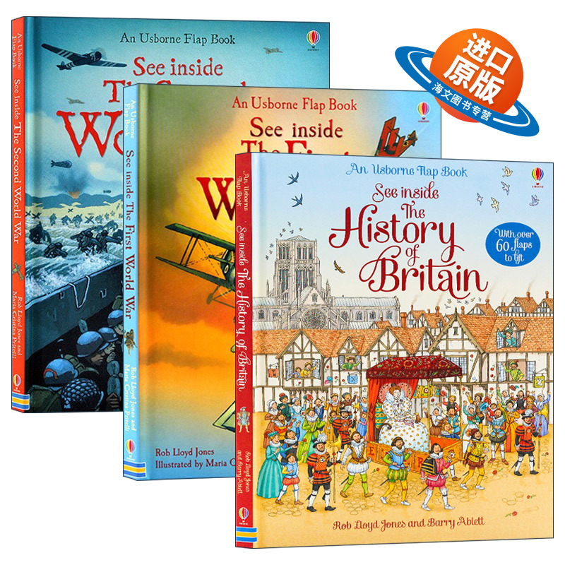 英文原版 Usborne See Inside 看里面系列之历史3册 儿童英语科普绘本 英文版 进口英语原版书籍