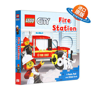 英文原版绘本 LEGO City Fire Station 乐高城市之消防站 机关操作书 英文版 进口英语原版书籍