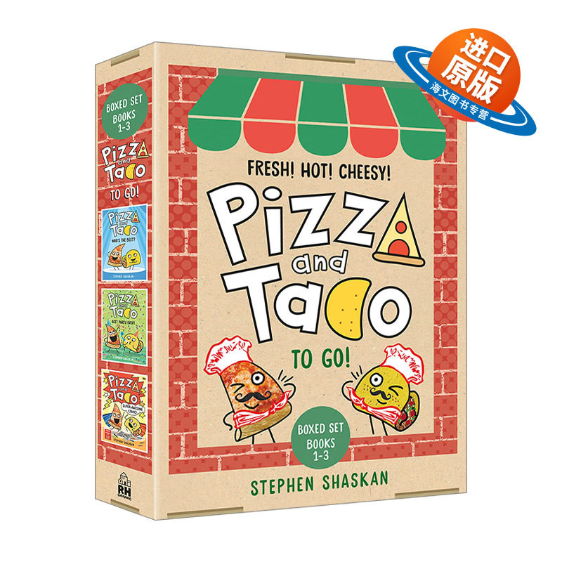 英文原版 Pizza and Taco To Go 3-Book Boxed Set 披萨饼与玉米片1-3册精装盒装 儿童精装文学小说 幽默笑话 英文版 进口英语书籍