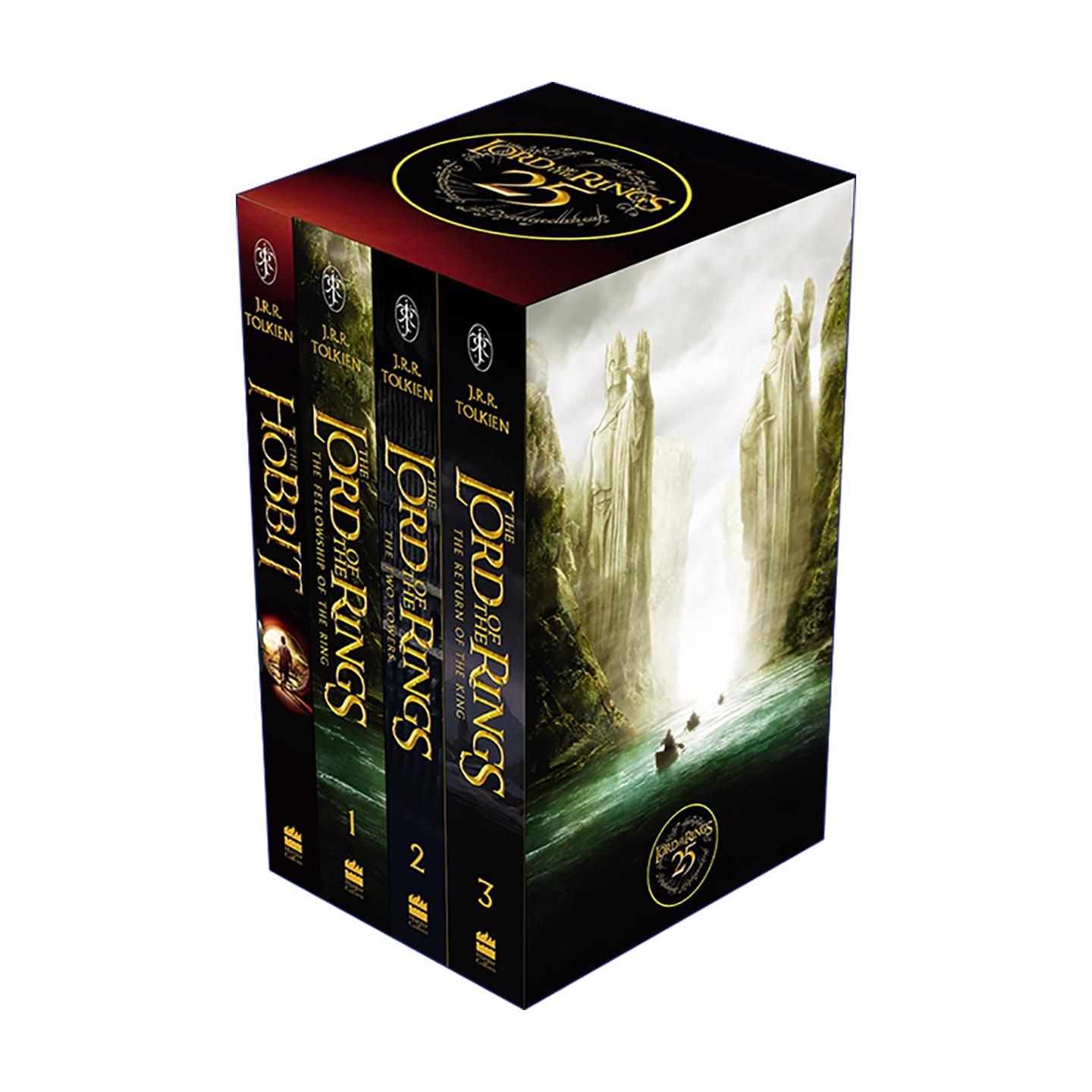 英文原版 The Hobbit and The Lord of the Rings 霍比特人指环王 四册套装 托尔金奇幻巨著 魔戒电影25周年纪念版 进口英语原版