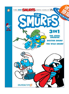 英文原版 The Smurfs 3-in-1 #7 Collecting The Jewel Smurfer Doctor Smurf and The Wild Smurf 蓝精灵3合1 全彩漫画7 三个故事
