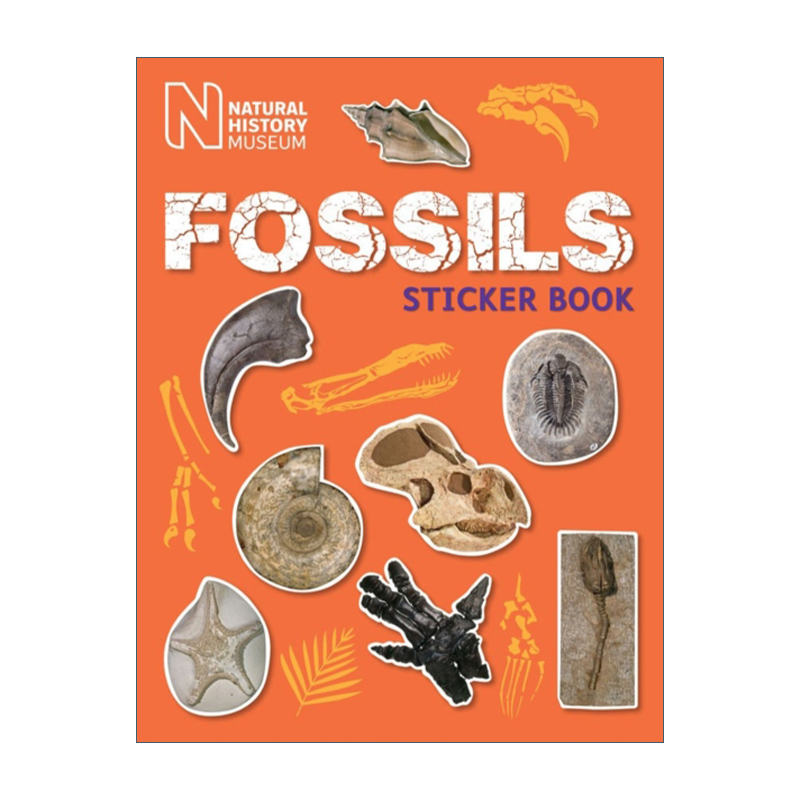 英文原版 Natural History Museum Fossils Sticker Book 自然历史博物馆化石主题贴纸书 英文版 进口英语原版书籍