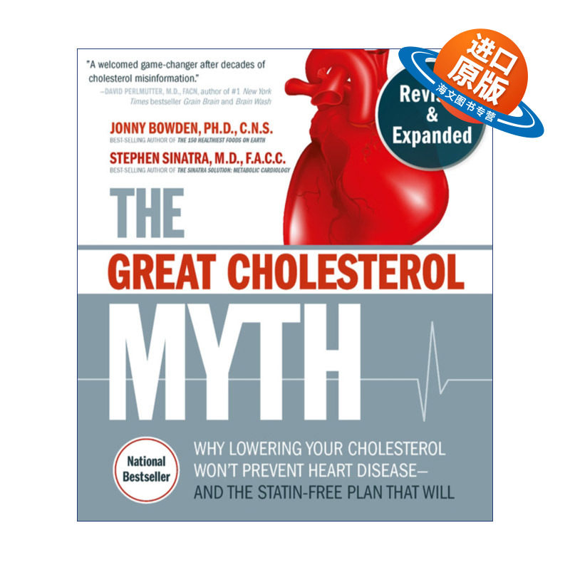 英文原版 The Great Cholesterol Myth 胆固醇大迷思 包含预防和逆转心脏病的 100 种食谱 英文版 进口英语原版书籍
