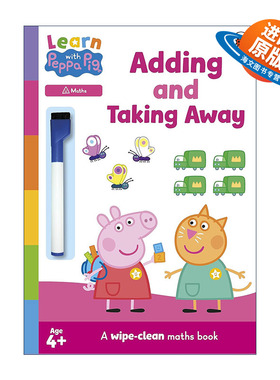 英文原版 Learn with Peppa Adding and Taking Away wipe-clean activity book 和小猪佩奇一起学简单加减法 可擦写活动书 进口