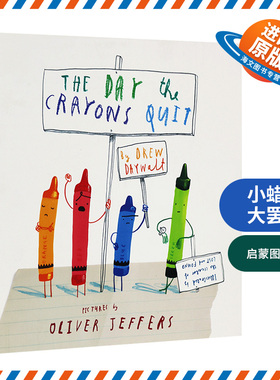 英文原版 The Day The Crayons Quit 小蜡笔大罢工Oliver Jeffers进口绘本 平装大开 蜡笔辞职儿童趣味小故事 英语阅读启蒙图画书