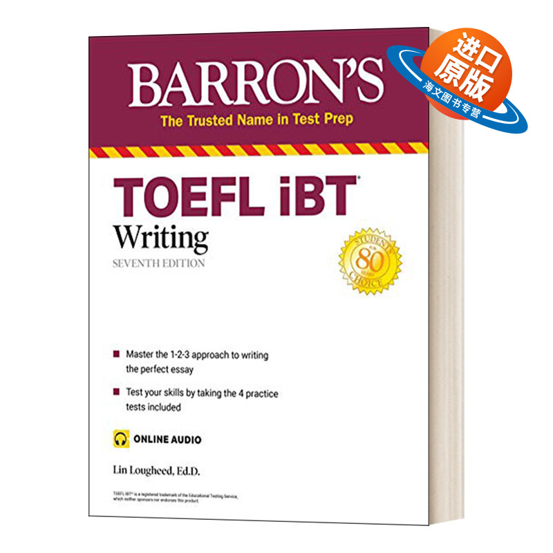 英文原版 Barron's TOEFL iBT Writing 巴朗托福写作 含在线音频 英文版 进口英语原版书籍