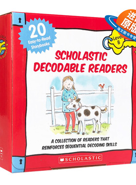 英文原版 Scholastic Decodable Readers Box Set Level B 学乐自然拼读初级盒装20册 儿童启蒙学习英语分级绘本 英文版