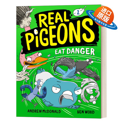 英文原版 Real Pigeons at Danger 真正的鸽子系列2 吃危险的食物 儿童侦探推理漫画图画小说 Andrew Mcdonald 进口英语原版书籍
