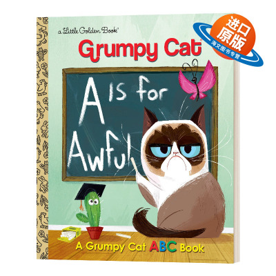 英文原版 精装 A Is for Awful A Grumpy Cat ABC Book A代表可怕 跟不爽猫学ABC 兰登书屋精装小金书 英文版 进口英语原版书籍