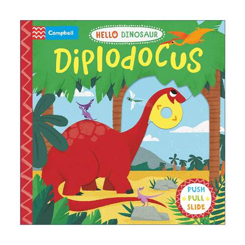 英文原版 Hello Dinosaur Diplodocus 你好梁龙 儿童科普百科STEM启蒙 机关操作纸板书 英文版 进口英语原版书籍