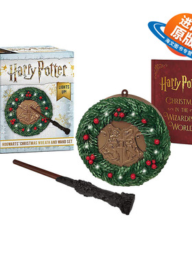哈利波特周边 霍格沃茨圣诞花环魔杖套装 英文原版 Harry Potter Hogwarts Christmas Wreath and Wand Set 英文版 进口原版书籍