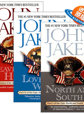 英文原版 North and South Trilogy 南北战争三部曲 3册 历史小说 John Jakes 英文版 进口英语原版书籍