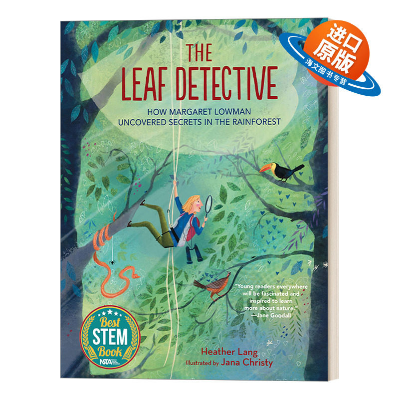 英文原版 The Leaf Detective 树叶侦探 玛格丽特·洛曼如何揭开热带雨林的秘密 儿童精装人物传记故事绘本 英文版 进口英语书籍