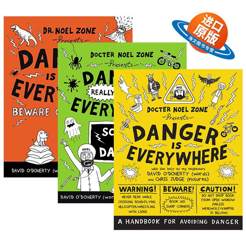 正版 英文原版 Danger Is Everywhere 胆小鬼日记系列3本套装 危险无处不在 漫画绘本 英文版