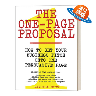 英文原版 The One-Page Proposal 一页纸的商业计划 英文版 进口英语原版书籍
