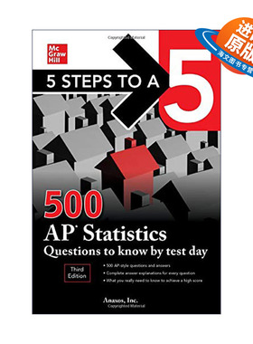 英文原版 5 Steps to a 5 500 AP Statistics Questions to Know by Test Day AP统计学500问 第3版 英文版 进口英语原版书籍