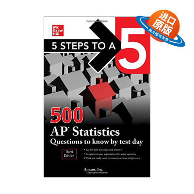 英文原版 5 Steps to a 5 500 AP Statistics Questions to Know by Test Day AP统计学500问 第3版 英文版 进口英语原版书籍