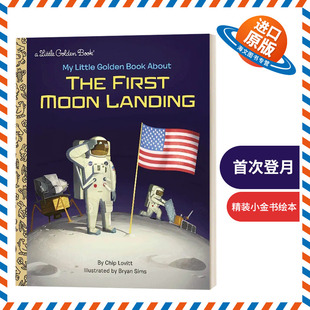 Landing 英文版 about Little Golden Moon 书籍儿童外文书 进口英语原版 小金书绘本 英文原版 the Book 精装 First 首次登月