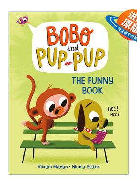 英文原版 The Funny Book 波波与狗狗系列3 儿童精装漫画绘本 动物故事图画书章节桥梁书 Nicola Slater 英文版 进口英语原版书籍
