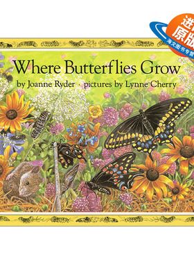 英文原版 Where Butterflies Grow Picture Puffins 蝴蝶生长的地方 儿童昆虫科普百科绘本 Lynne Cherry 英文版 进口英语原版书籍