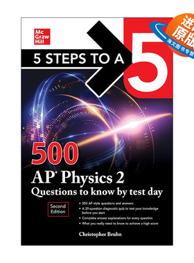 英文原版 5 Steps to A5 500 AP Physics 2 Questions to Know by Test Day AP物理二500问 第2版 英文版 进口英语原版书籍