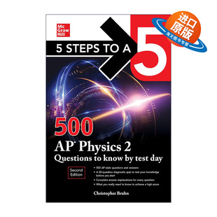 英文原版 5 Steps to A5 500 AP Physics 2 Questions to Know by Test Day AP物理二500问 第2版 英文版 进口英语原版书籍