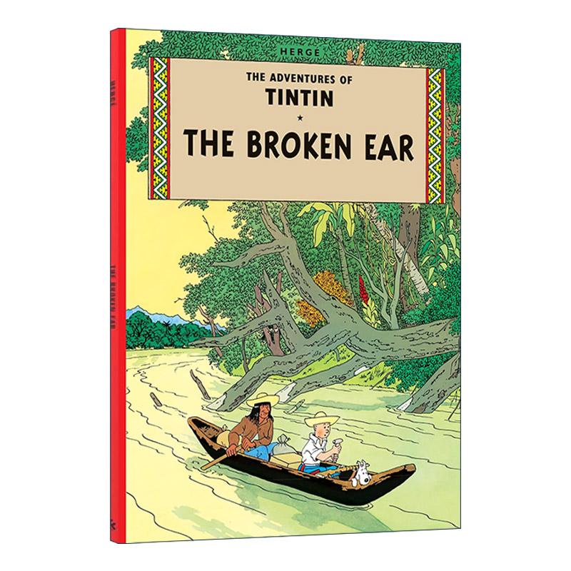 英文原版 The Adventures Of Tintin The Broken Ear 丁丁历险记之破损的耳朵 儿童精装漫画 英文版 进口英语原版书籍