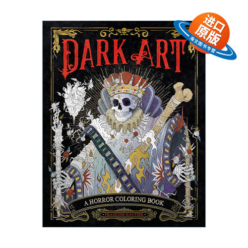 英文原版 Dark Art 暗黑艺术 恐怖主题涂色书 Francois Gautier 英文版 进口英语原版书籍