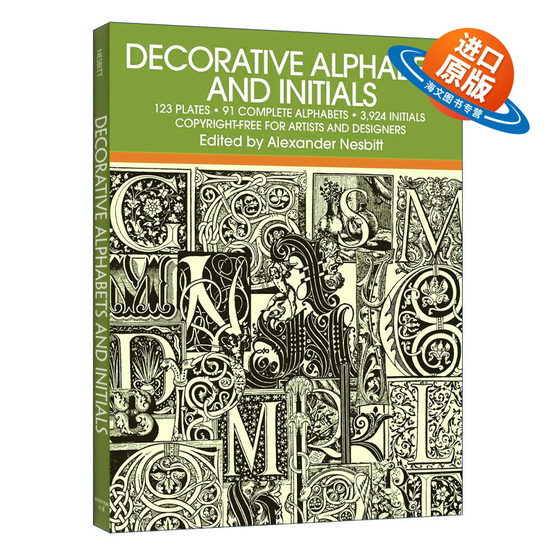 英文原版 Decorative Alphabets and Initials 装饰字母指南 英文版 装饰字母和首字母