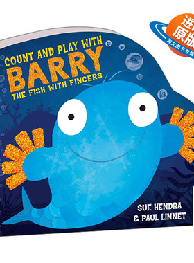 英文原版Count and Play with Barry the Fish with Fingers  来和手指鱼巴里一起玩数数 Sue Hendra异形纸板书 进口英语原版书籍