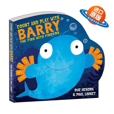 英文原版Count and Play with Barry the Fish with Fingers  来和手指鱼巴里一起玩数数 Sue Hendra异形纸板书 进口英语原版书籍