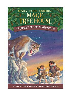 英文原版 Sunset of the Sabertooth 神奇树屋7 剑齿虎的日落 英文版 进口英语原版书籍