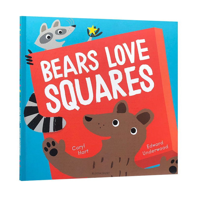 英文原版 bears love squares 熊爱正方形 3-6儿童英语启蒙形状知识