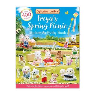 英文原版 Sylvanian Families Freya's Spring Picnic Sticker Activity Book 森贝儿家族芙蕾雅的春季野餐贴纸活动书 英文版