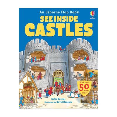 英文原版 Usborne See Inside Castles 看里面 揭密城堡 尤斯伯恩儿童科普百科纸板翻翻书 英文版 进口英语原版书籍