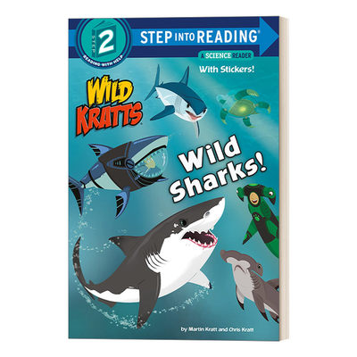 英文原版 Step into Reading 2 Wild Sharks Wild Kratts 野生鲨鱼 英文版 进口英语原版书籍