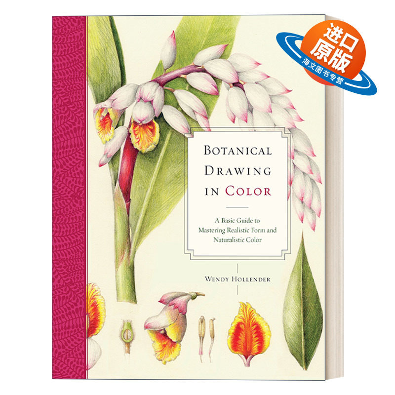 英文原版 Botanical Drawing in Color 彩色植物画 掌握逼真形态和自然色彩的基本指南 美术 Wendy Hollender 英文版 进口英语书籍