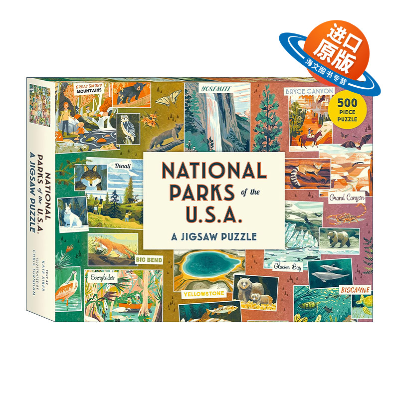 英文原版 National Parks of the USA Jigsaw Puzzle: A 500-piece Puzzle 美国国家公园拼图500片 英文版 进口英语原版书籍