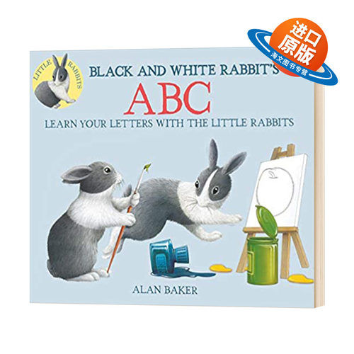 黑白兔子的Abc 英文原版 Black and White Rabbit's Abc 儿童英语单词启蒙读物 英文版进口原版书籍